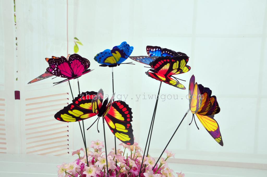 【 9 double - layer butterfly vase insert 】 the new 2014 imitation butterfly decorative arts and crafts wholesale sales refrigerator paste