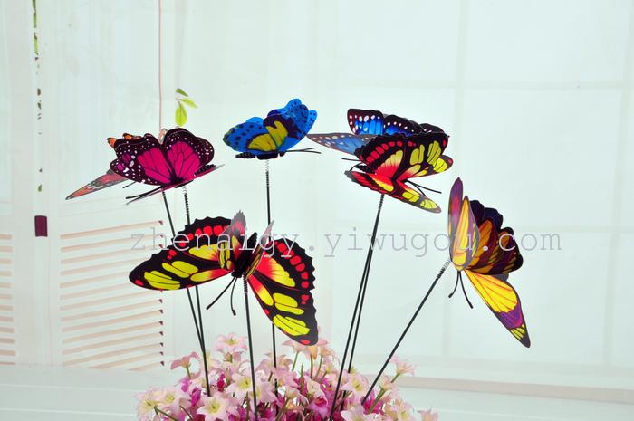 【 9 double - layer butterfly vase insert 】 the new 2014 imitation butterfly decorative arts and crafts wholesale sales refrigerator paste