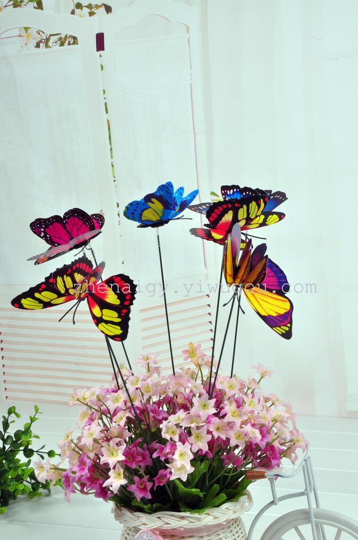 【 9 double - layer butterfly vase insert 】 the new 2014 imitation butterfly decorative arts and crafts wholesale sales refrigerator paste
