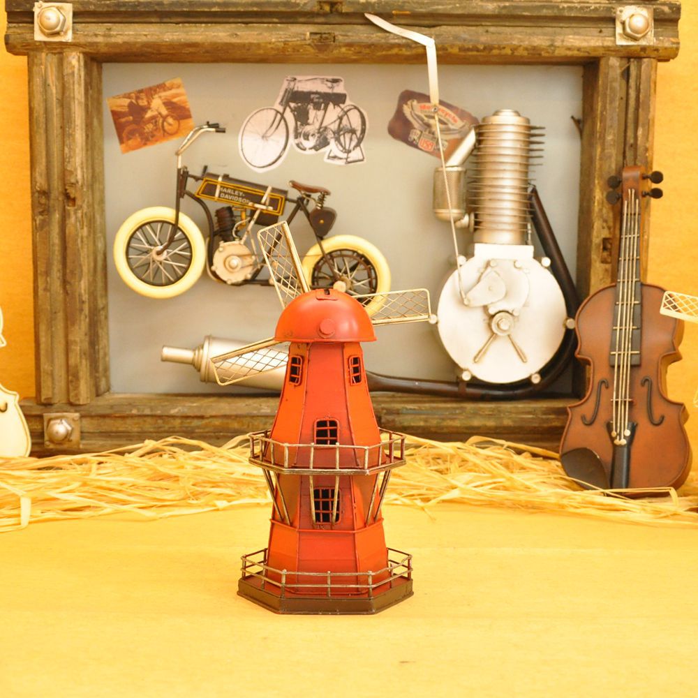 European small windmill piggy bank household soft outfit place adorn article restaurant clothing store window display arts and crafts