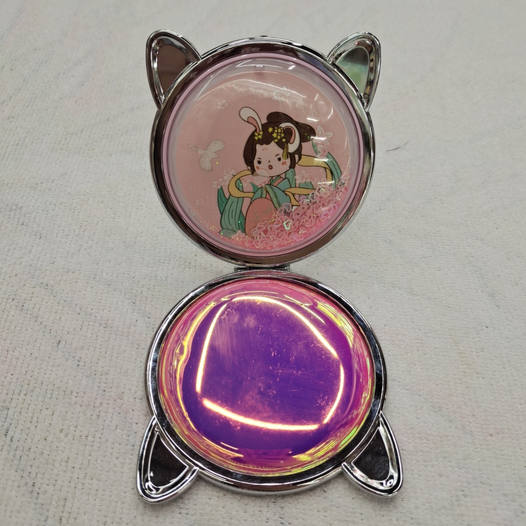 Carry-on Cosmetic Mirror Cute Portable Folding Mirror Mini Dressing Mirror Ins Style Girl Heart Flip Double-Sided Small Mirror