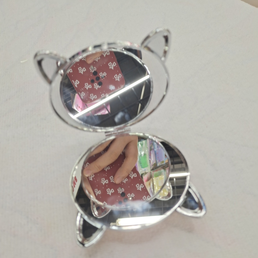 Carry-on Cosmetic Mirror Cute Portable Folding Mirror Mini Dressing Mirror Ins Style Girl Heart Flip Double-Sided Small Mirror