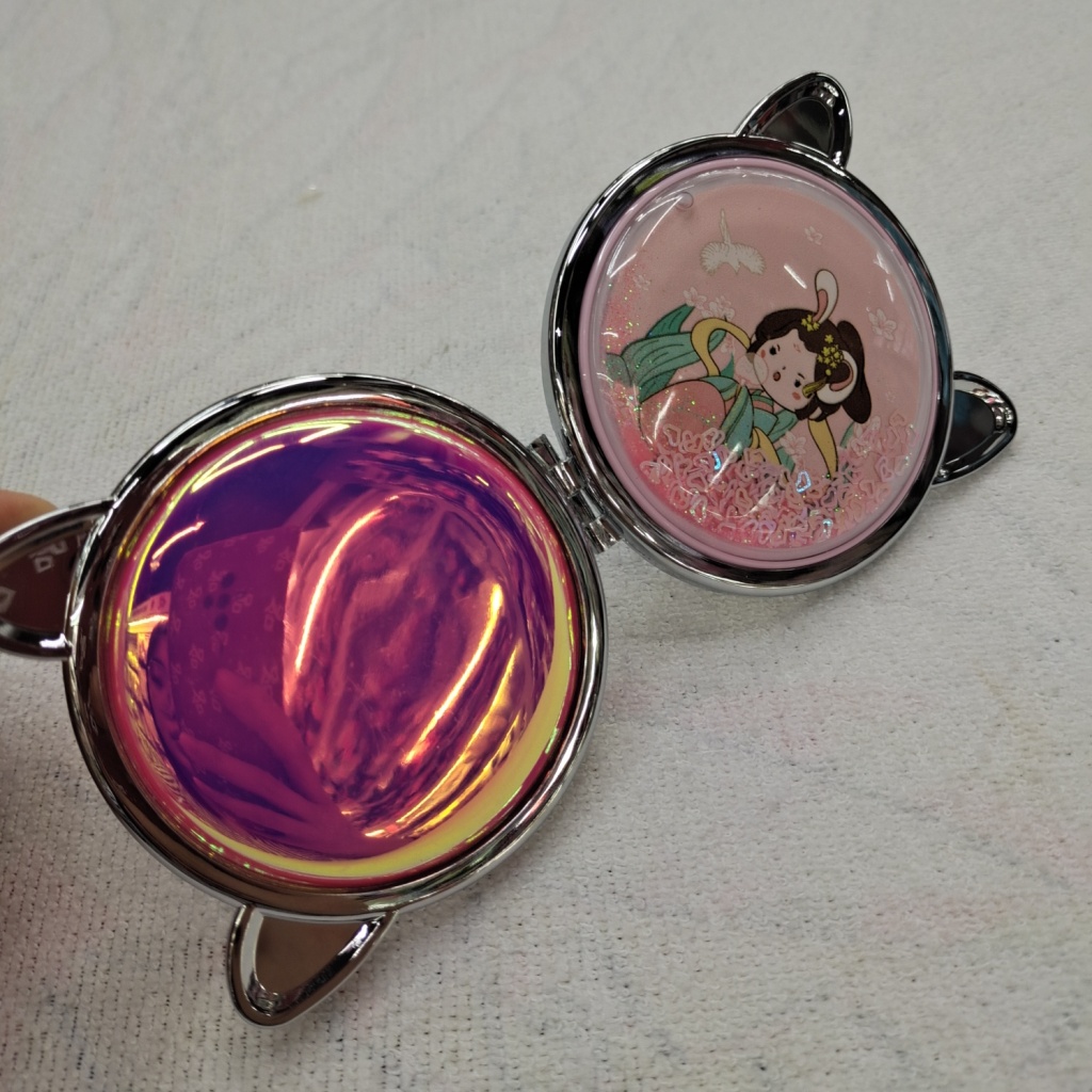 Carry-on Cosmetic Mirror Cute Portable Folding Mirror Mini Dressing Mirror Ins Style Girl Heart Flip Double-Sided Small Mirror