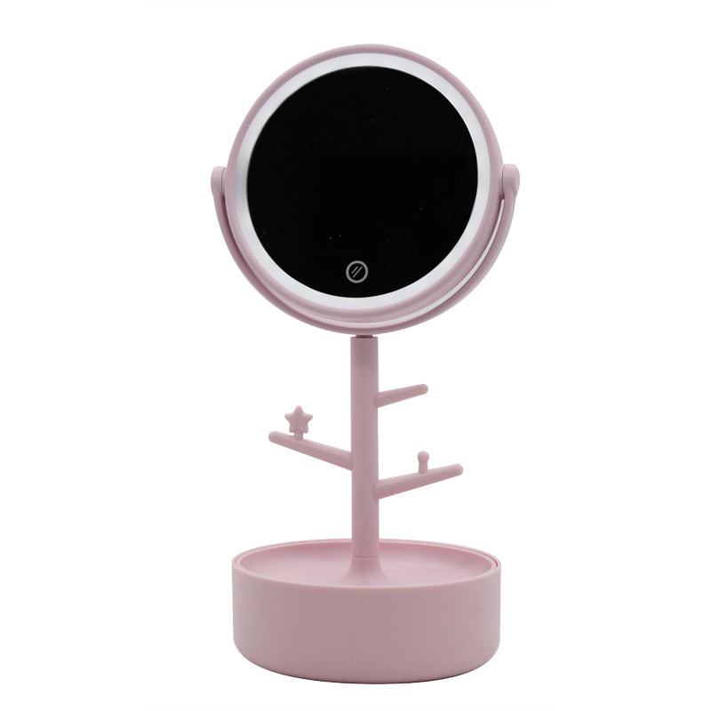 Desktop Storage Box Smart Analog Brightness Adjustment Touch Dressing Mirror USB Multi-Function Smart Fill Light Led Makeup Mirror