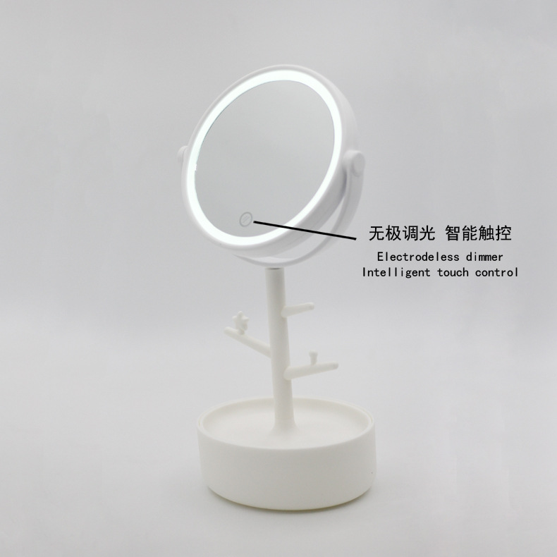Desktop Storage Box Smart Analog Brightness Adjustment Touch Dressing Mirror USB Multi-Function Smart Fill Light Led Makeup Mirror