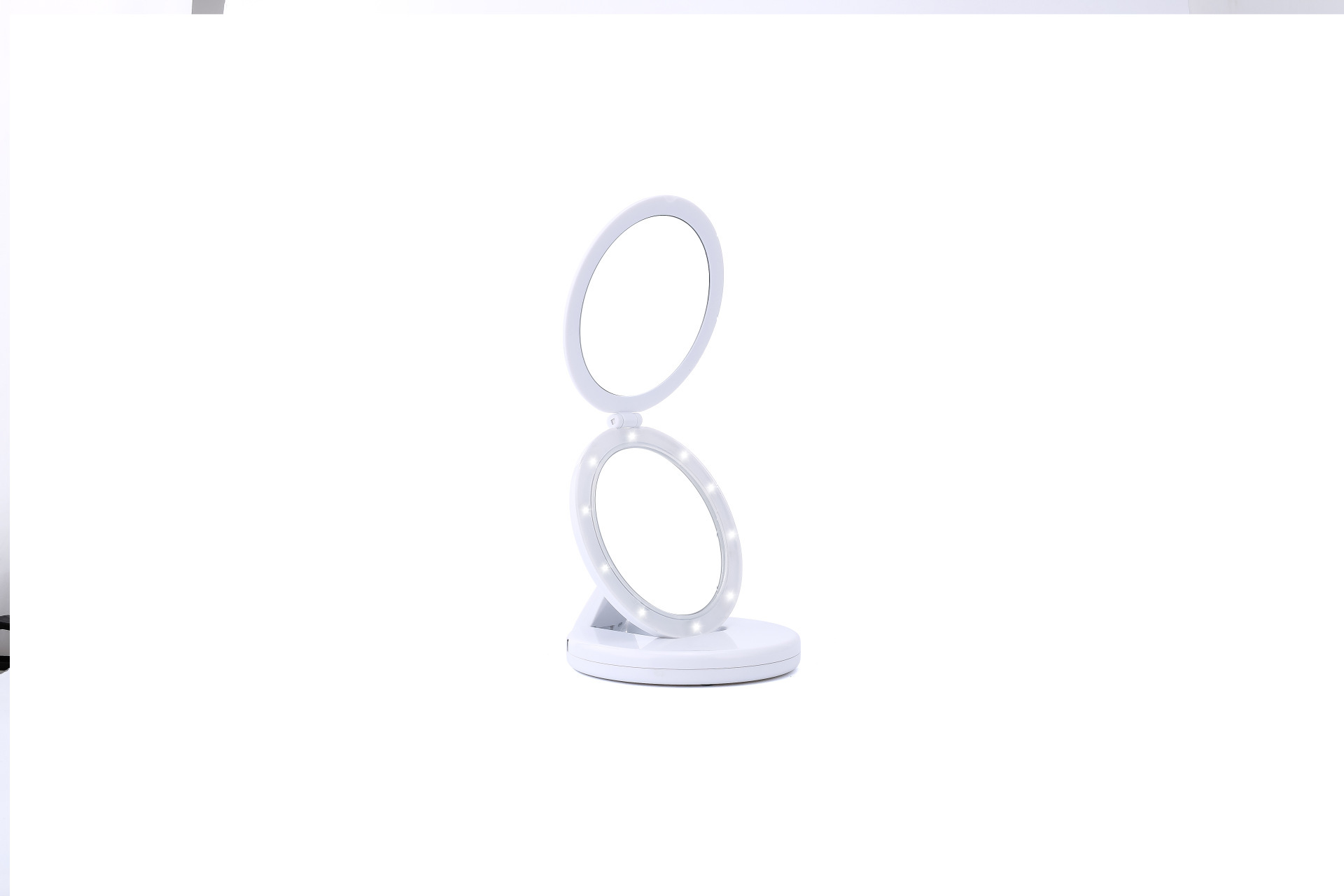 Internet Celebrity Led Make-up Mirror Folding Beauty Dressing Mirror Portable USB Double-Sided Light Mirror 5 Times Fill Light Small Mirror Customization
