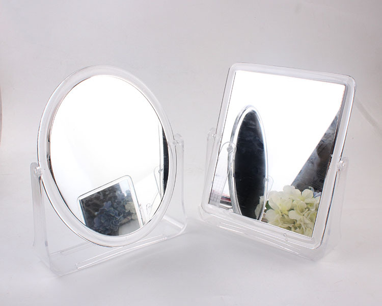 Hot-Selling Transparent Color Desktop Double-Sided Dressing Mirror Square Makeup Mirror Large Small Number Dressing Table Mirror