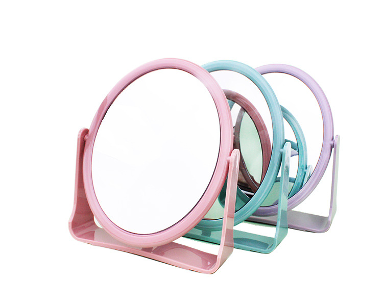 Hot-Selling Transparent Color Desktop Double-Sided Dressing Mirror Square Makeup Mirror Large Small Number Dressing Table Mirror