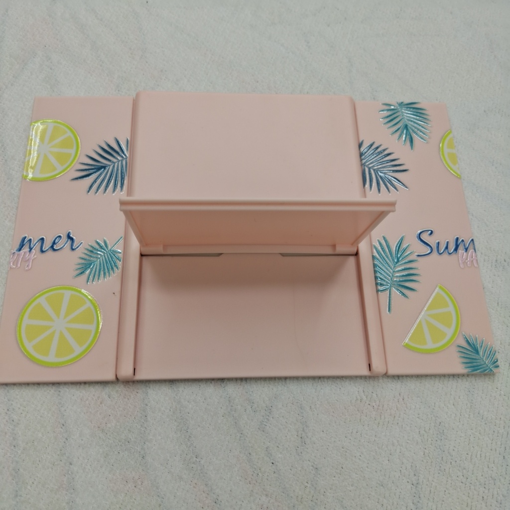 Japanese-Style 3-Way Mirror Makeup Mirror Portable Portable Desktop Dressing Mirror Makeup Room Folding Mirror Panoramic Non-Luminous