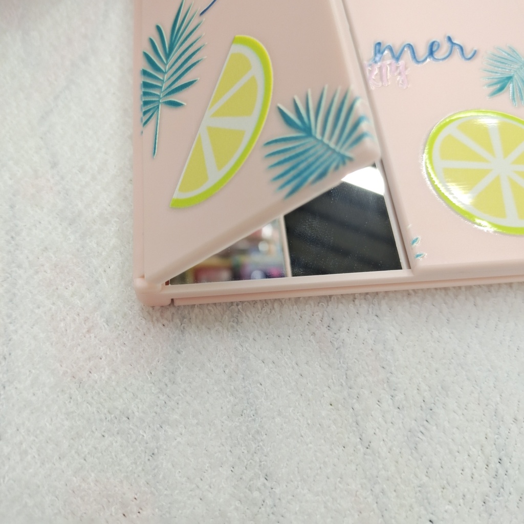 Japanese-Style 3-Way Mirror Makeup Mirror Portable Portable Desktop Dressing Mirror Makeup Room Folding Mirror Panoramic Non-Luminous