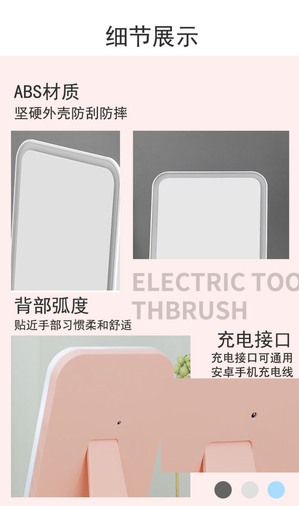 Mirror Makeup Mirror Portable LED Light Mirror Dormitory TikTok Dressing Mirror Folding Table Desktop Mirror Female Student Mirror
