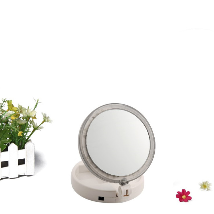 New Folding Led Cosmetic Mirror with Light Portable with Light Small Mirror Douyin Online Influencer Girl Dressing Mirror