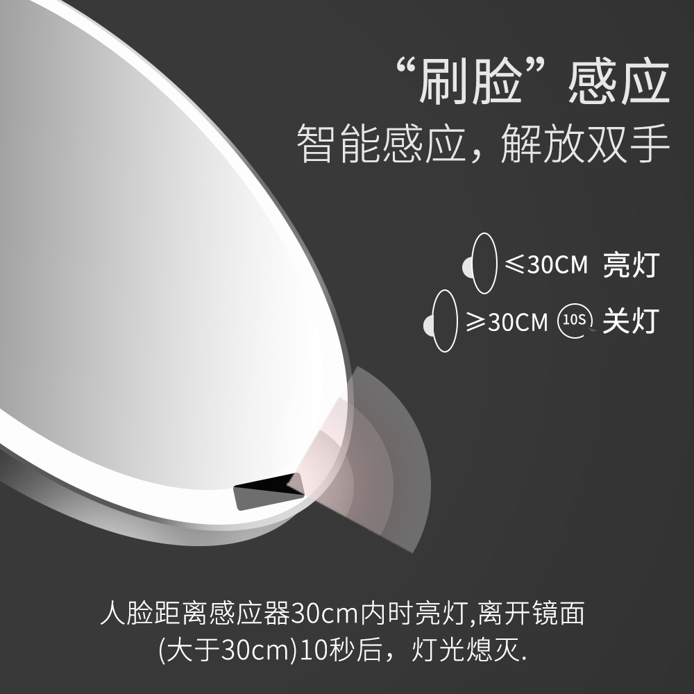 High-end european-style led desktop smart induction fill light dressing mirror with lamp 8.5-inch usb charging web celebrity mirror