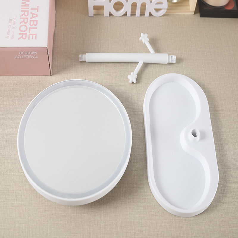Douyin Online Influencer Mini Mirror with Light Electrodeless Dimming USB Rechargeable Female Dressing Mirror Portable Led Make-up Mirror Douyin Online Influencer Mini Mirror with Light Electrodeless Dimming USB Rechargeable Female Dressing Mirror Portable Led Make-up Mirror