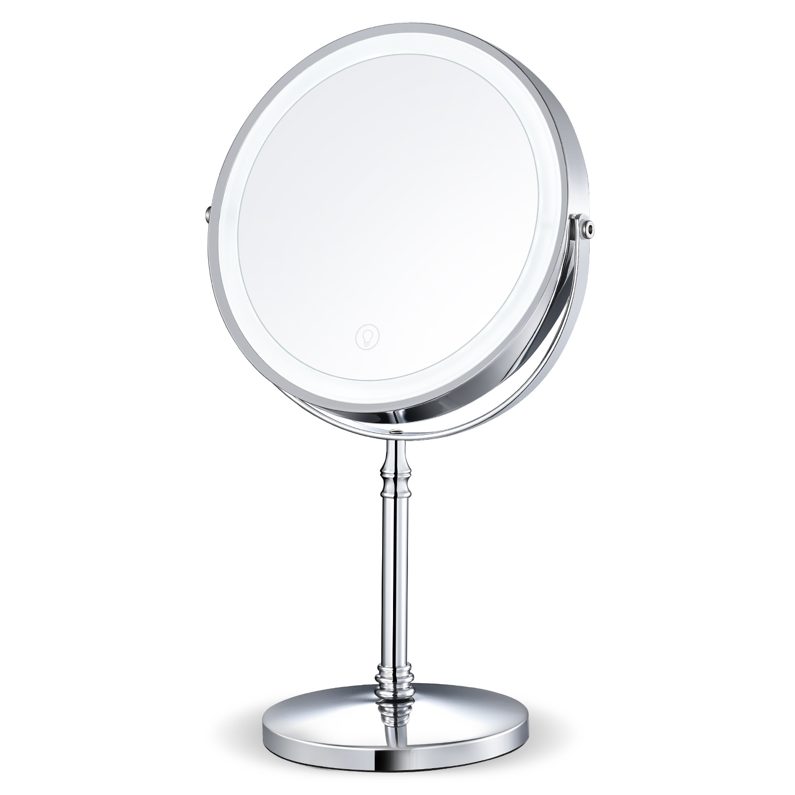 Factory Direct Sales 8-Inch LED Make-up Mirror Desktop with Light Charging Dimming Desktop Dormitory Internet Celebrity Dressing Mirror