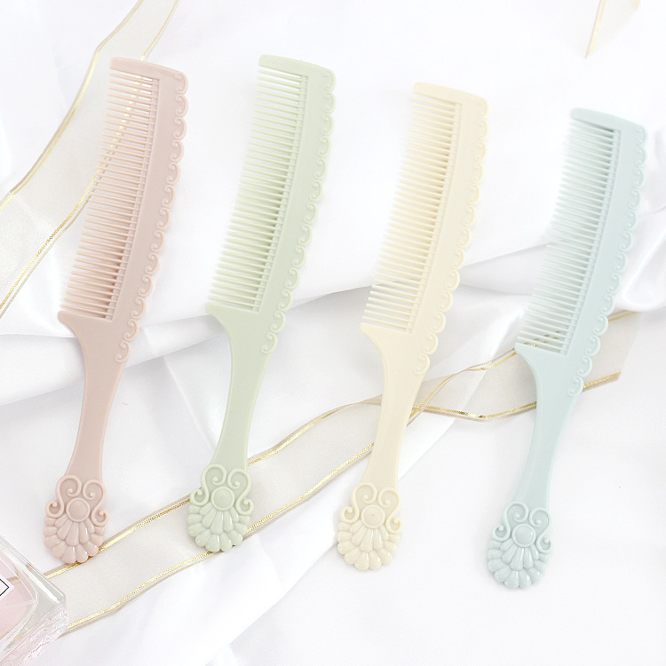 Retro Desktop Makeup Mirror Folding Mirror Anna Comb Carved Dressing Mirror Comb Set Folding Single Side Hand-Hold Mirror