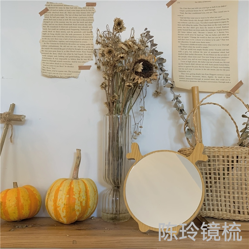 Korean Style Ins Makeup Mirror Internet Celebrity Minimalist Wooden Cute Cartoon Bear Elk Desktop Desktop Creative Dressing Mirror