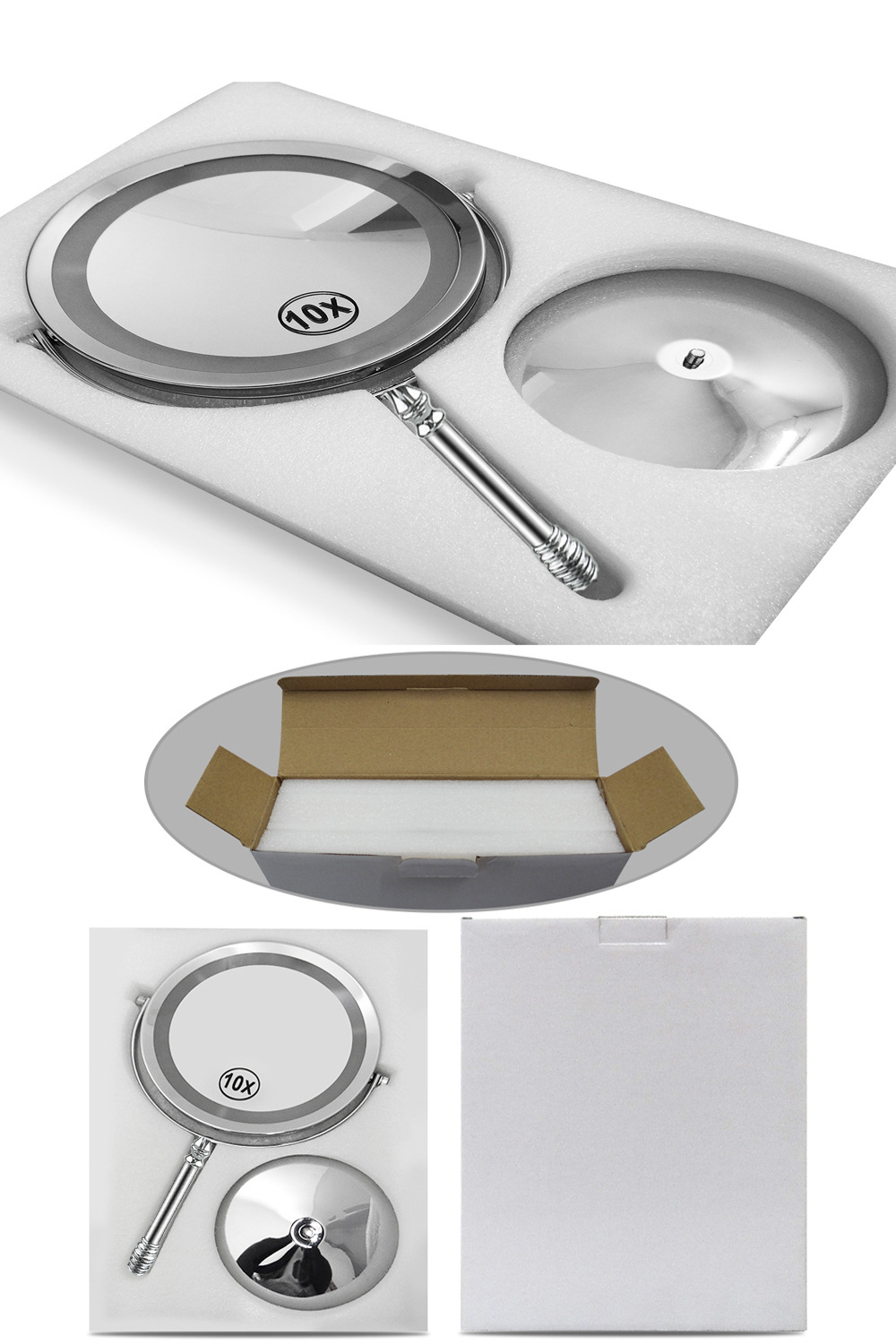 Desktop Gift Mirror Led Make-up Mirror Double Mirror 5 Times Magnification Desktop Makeup Mirror with Light 7 Inch LED Dressing Mirror