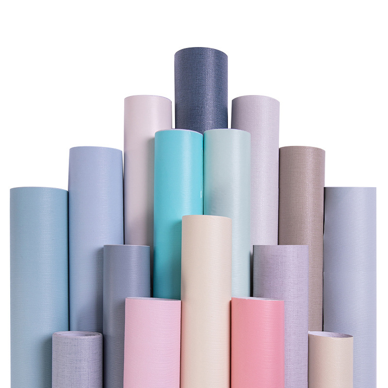 Wallpaper self-adhesive solid color monochromatic bedroom cozy dormitory living room decoration waterproof Nordic background wall paper wall paste