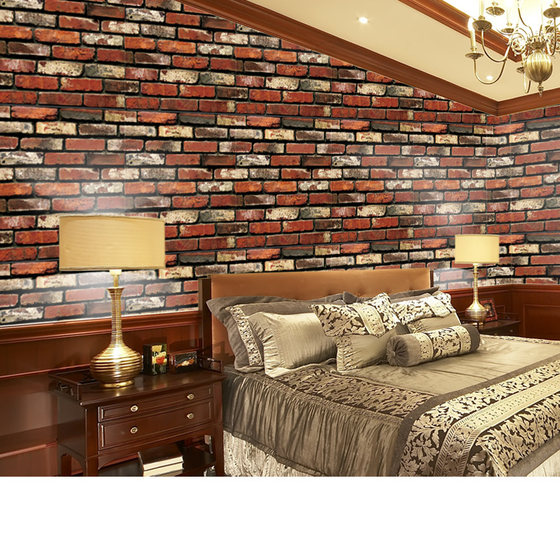 Wallpaper Wholesale Realistic Brick Stickers Foreign Trade Popular Style Living Room Bedroom Bar Dining Room Wall Painting 45cm * 1M