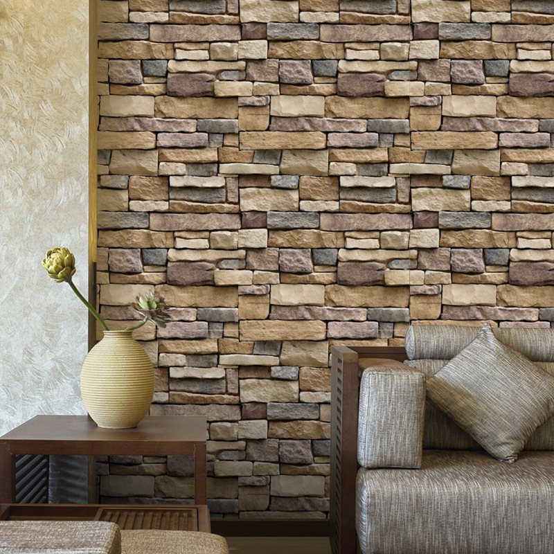 Wallpaper Wholesale Realistic Brick Stickers Foreign Trade Popular Style Living Room Bedroom Bar Dining Room Wall Painting 45cm * 1M