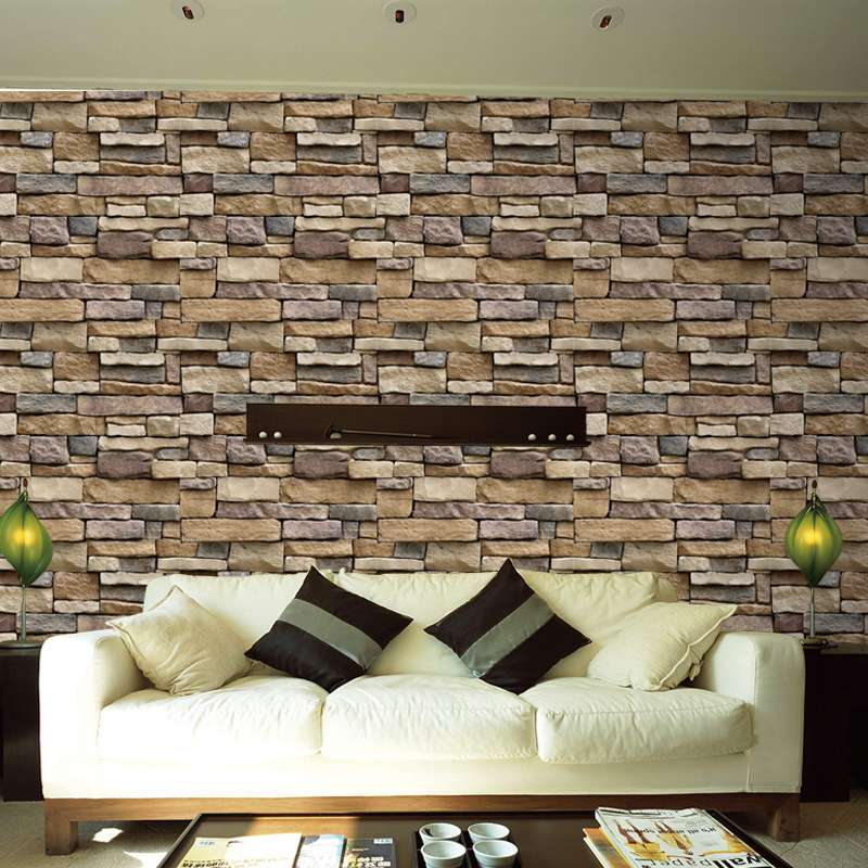 Wallpaper Wholesale Realistic Brick Stickers Foreign Trade Popular Style Living Room Bedroom Bar Dining Room Wall Painting 45cm * 1M