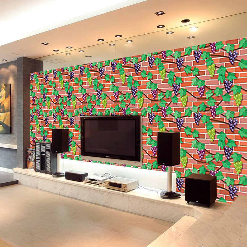 Wallpaper Wholesale Realistic Brick Stickers Foreign Trade Popular Style Living Room Bedroom Bar Dining Room Wall Painting 45cm * 1M