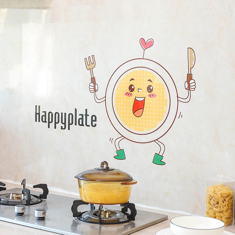 temperature and oil resistant sticker Household kitchen tile wall waterproof wallpaper oil proof paper lampblack sticker