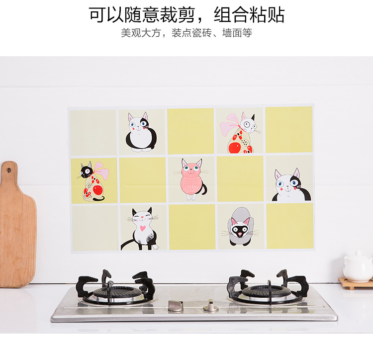 temperature and oil resistant sticker Household kitchen tile wall waterproof wallpaper oil proof paper lampblack sticker temperature and oil resistant sticker Household kitchen tile wall waterproof wallpaper oil proof paper lampblack sticker