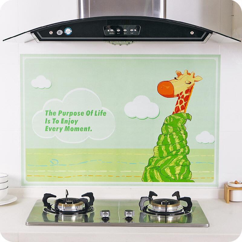 temperature and oil resistant sticker Household kitchen tile wall waterproof wallpaper oil proof paper lampblack sticker