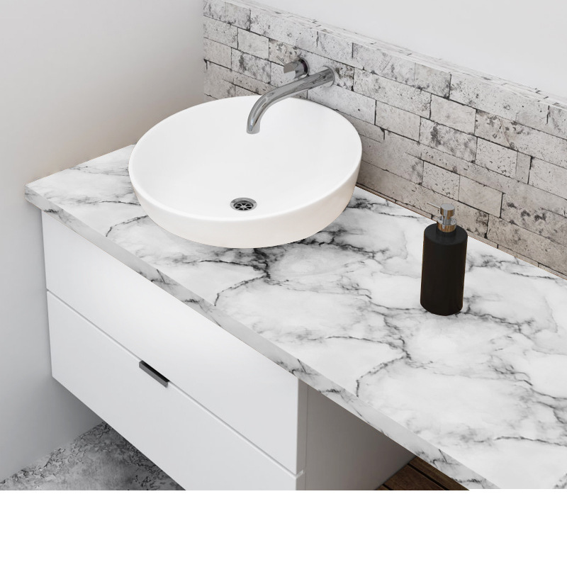 Xi Pan Wallpaper SA-2008 Marble Simulation Wallpaper Kitchen Countertop Desktop Bathroom Self-Adhesive Floor Wall Sticker