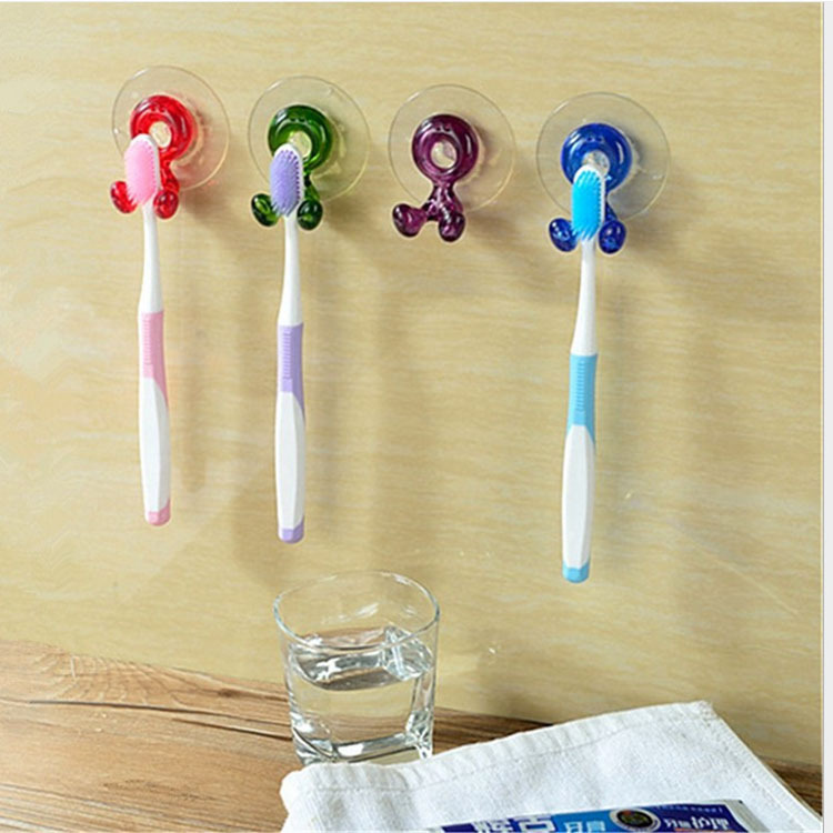 Suction cup toothbrush holder Home daily use lovely color towel holder spot suction wall type toothbrush holder