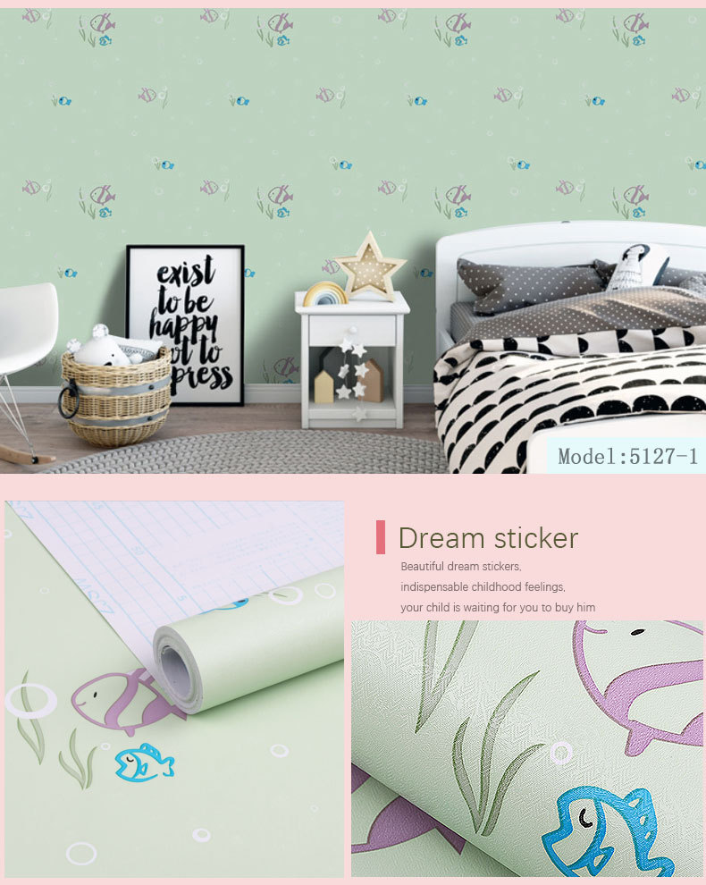 Fudi Wallpaper Thick Self-Adhesive Wallpaper PVC Waterproof Stickers Cartoon Bedroom Background Wall Stickers 10 M Fudi Wallpaper Thick Self-Adhesive Wallpaper PVC Waterproof Stickers Cartoon Bedroom Background Wall Stickers 10 M