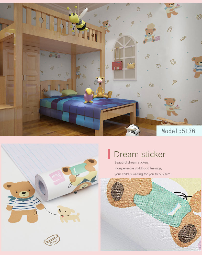 Fudi Wallpaper Thick Self-Adhesive Wallpaper PVC Waterproof Stickers Cartoon Bedroom Background Wall Stickers 10 M Fudi Wallpaper Thick Self-Adhesive Wallpaper PVC Waterproof Stickers Cartoon Bedroom Background Wall Stickers 10 M