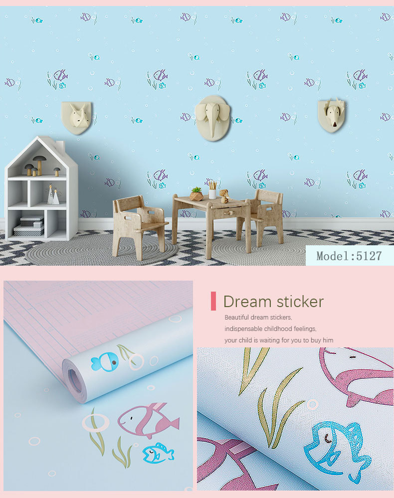 Fudi Wallpaper Thick Self-Adhesive Wallpaper PVC Waterproof Stickers Cartoon Bedroom Background Wall Stickers 10 M Fudi Wallpaper Thick Self-Adhesive Wallpaper PVC Waterproof Stickers Cartoon Bedroom Background Wall Stickers 10 M