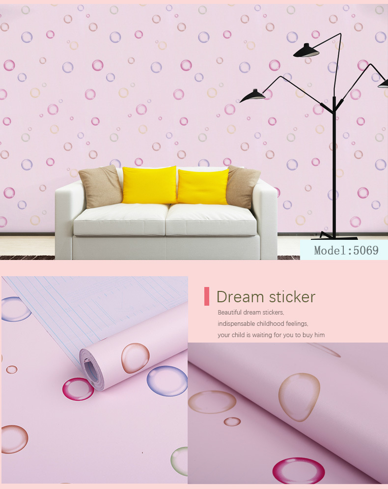 Fudi Wallpaper Thick Self-Adhesive Wallpaper PVC Waterproof Stickers Cartoon Bedroom Background Wall Stickers 10 M Fudi Wallpaper Thick Self-Adhesive Wallpaper PVC Waterproof Stickers Cartoon Bedroom Background Wall Stickers 10 M