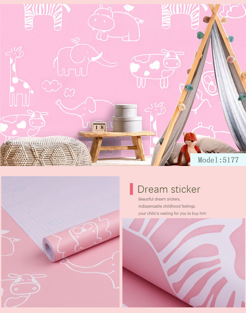 Fudi Wallpaper Thick Self-Adhesive Wallpaper PVC Waterproof Stickers Cartoon Bedroom Background Wall Stickers 10 M Fudi Wallpaper Thick Self-Adhesive Wallpaper PVC Waterproof Stickers Cartoon Bedroom Background Wall Stickers 10 M