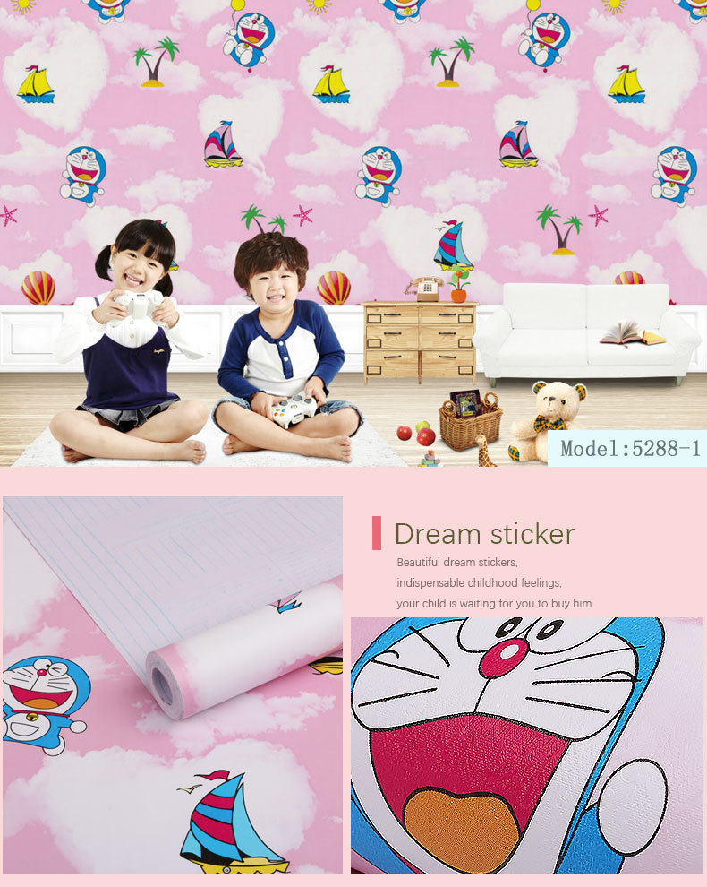 Fudi Wallpaper Thick Self-Adhesive Wallpaper PVC Waterproof Stickers Cartoon Bedroom Background Wall Stickers 10 M Fudi Wallpaper Thick Self-Adhesive Wallpaper PVC Waterproof Stickers Cartoon Bedroom Background Wall Stickers 10 M