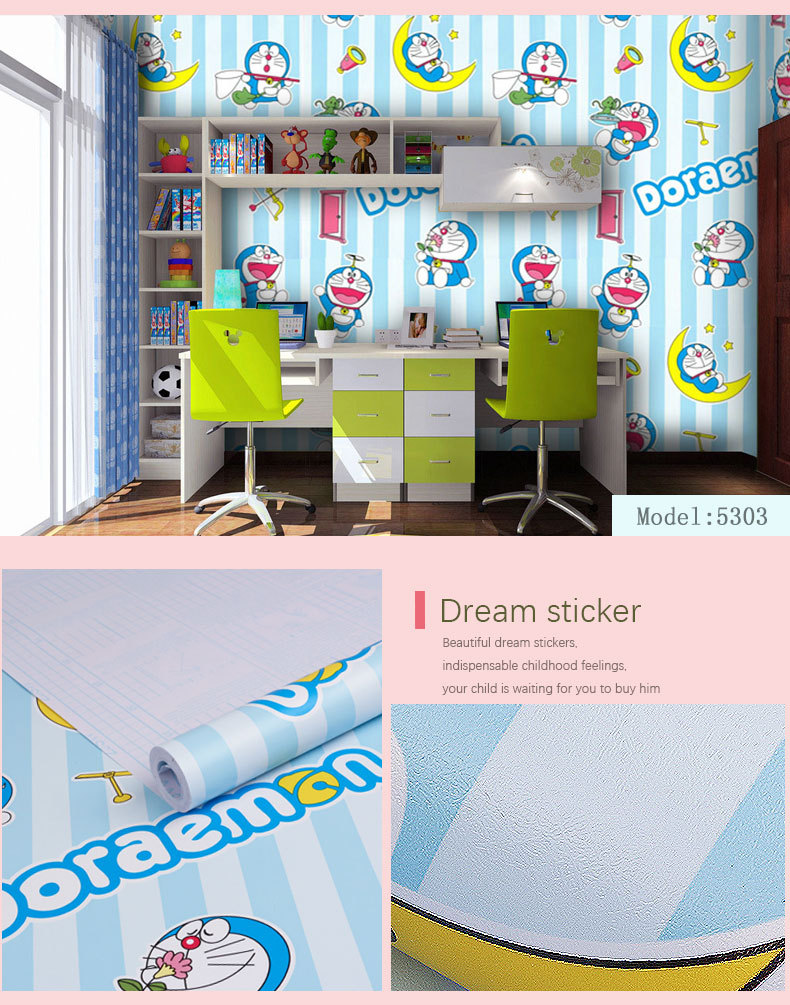 Fudi Wallpaper Thick Self-Adhesive Wallpaper PVC Waterproof Stickers Cartoon Bedroom Background Wall Stickers 10 M Fudi Wallpaper Thick Self-Adhesive Wallpaper PVC Waterproof Stickers Cartoon Bedroom Background Wall Stickers 10 M
