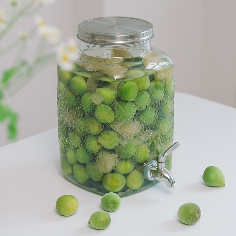 Bilang 9208 Decorative juice tank enzyme barrel sealed glass tank 55L thick glass tank for daily use at home