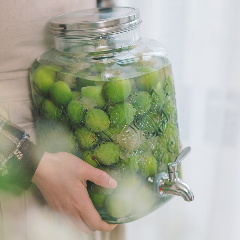 Bilang 9208 Decorative juice tank enzyme barrel sealed glass tank 55L thick glass tank for daily use at home
