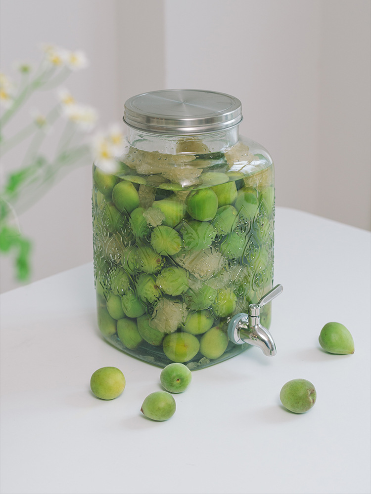 Bilang 9208 Decorative juice tank enzyme barrel sealed glass tank 55L thick glass tank for daily use at home