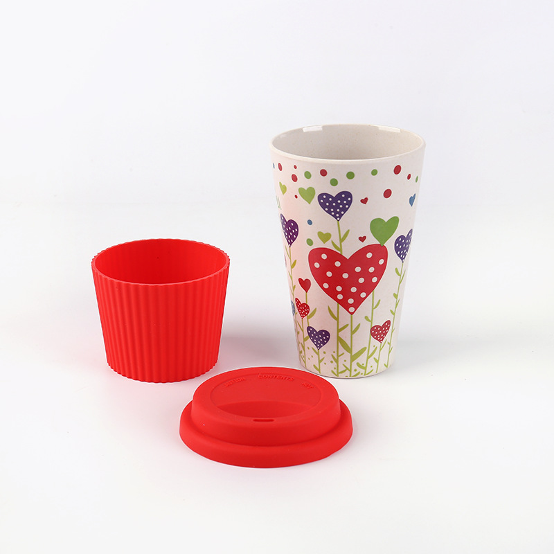 Protection Bamboo Fiber Coffe Cup Summer Daily Necessities Creative New for Home Office Use Casual Pattern Set