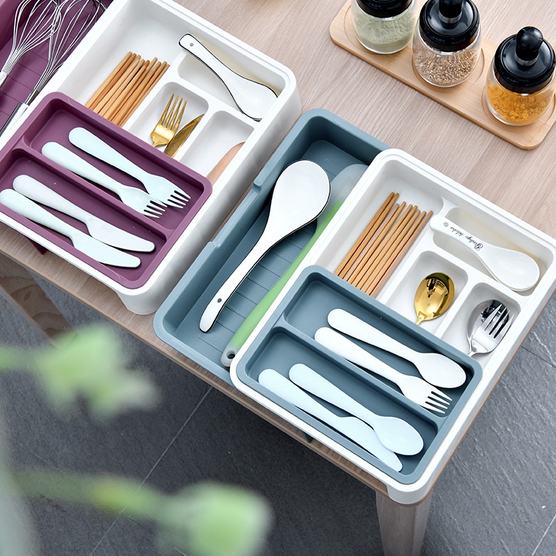 K03-8023 Drawer Divider Storage Box Tableware Assorted Storage Box Storage Box Kitchen Desktop Compartment Stationery Storage Box Storage Box