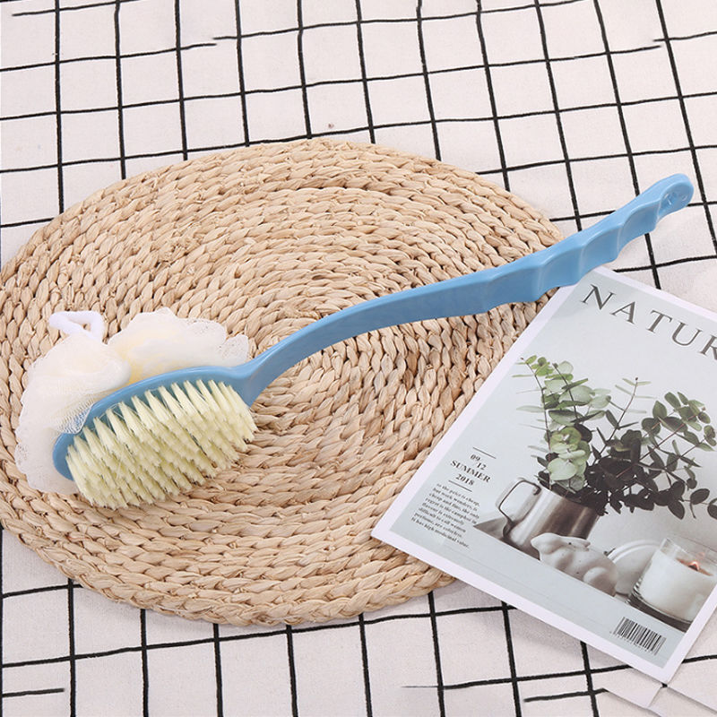 Long Handle Double-Sided Soft Fur Bath Brush Back Brush Adult Rubbing Mud Cleaning Bath Brush Yellow Background with Florals Bath Brush