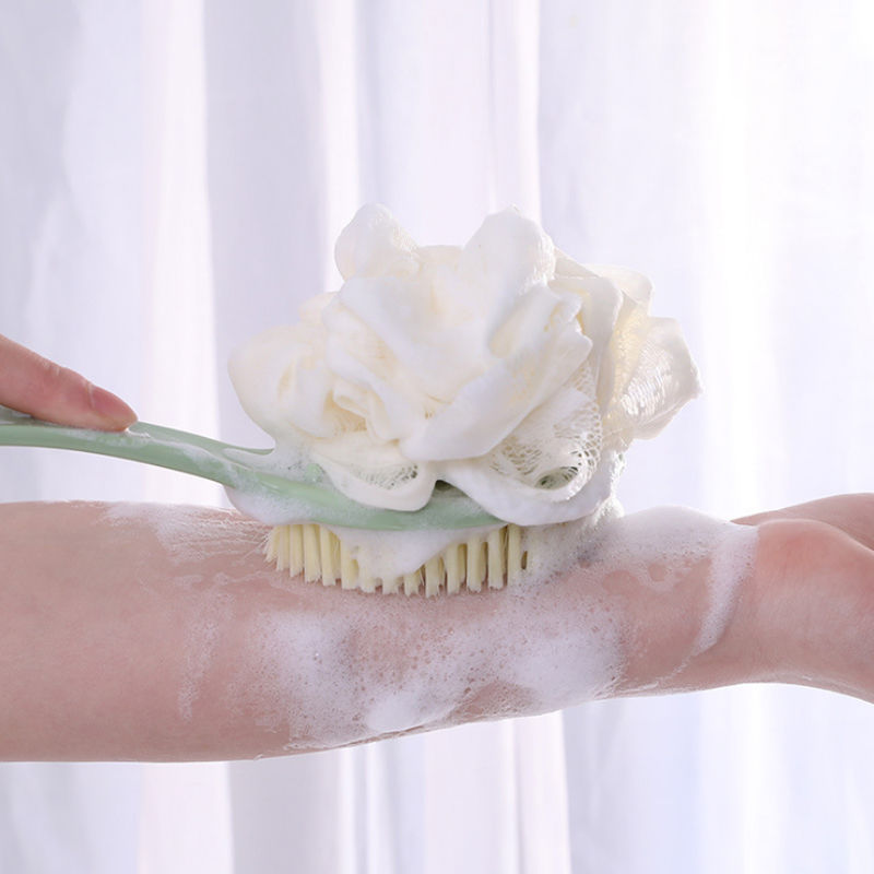 Long Handle Double-Sided Soft Fur Bath Brush Back Brush Adult Rubbing Mud Cleaning Bath Brush Yellow Background with Florals Bath Brush Long Handle Double-Sided Soft Fur Bath Brush Back Brush Adult Rubbing Mud Cleaning Bath Brush Yellow Background with Florals Bath Brush
