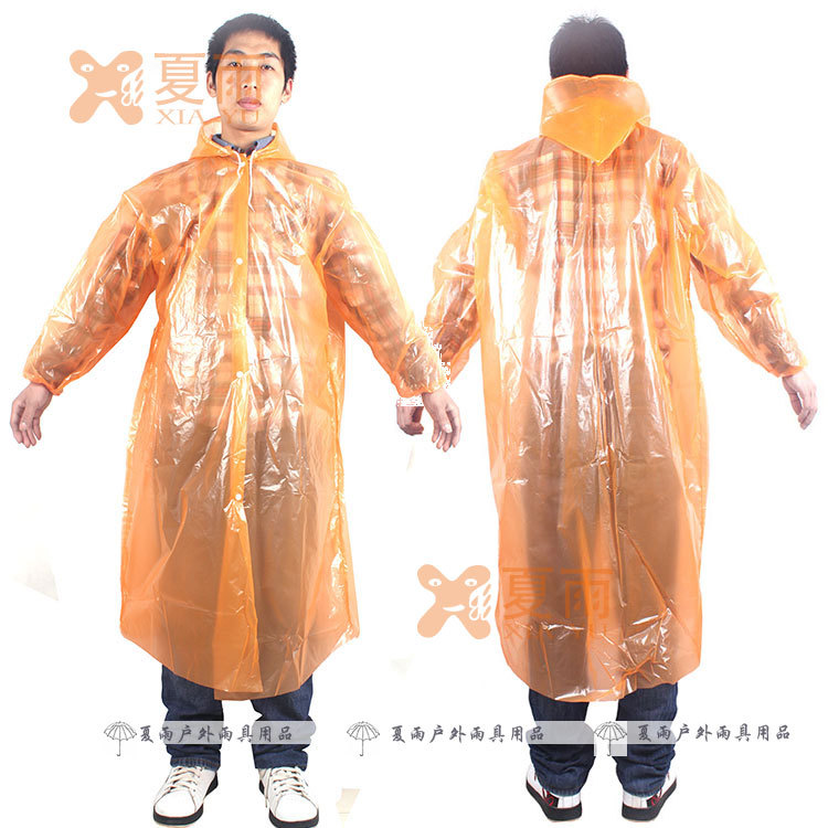 Qiahang Wholesale Button Extra Thick 6 Silk Disposable Raincoat Transparent Travel Mountaineering Cycling Thickened Poncho Raincoat