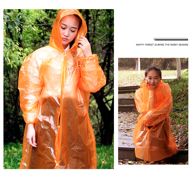 Qiahang Wholesale Button Extra Thick 6 Silk Disposable Raincoat Transparent Travel Mountaineering Cycling Thickened Poncho Raincoat