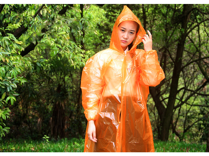 Qiahang Wholesale Button Extra Thick 6 Silk Disposable Raincoat Transparent Travel Mountaineering Cycling Thickened Poncho Raincoat
