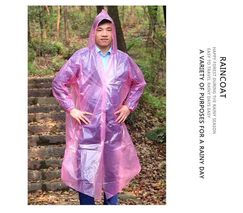 Qiahang Wholesale Button Extra Thick 6 Silk Disposable Raincoat Transparent Travel Mountaineering Cycling Thickened Poncho Raincoat